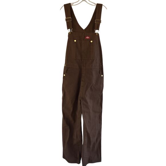 Effortless Cool Brown Overalls 🤎 Utility Chic Oversized Street Style Dickies - Picture 2 of 8